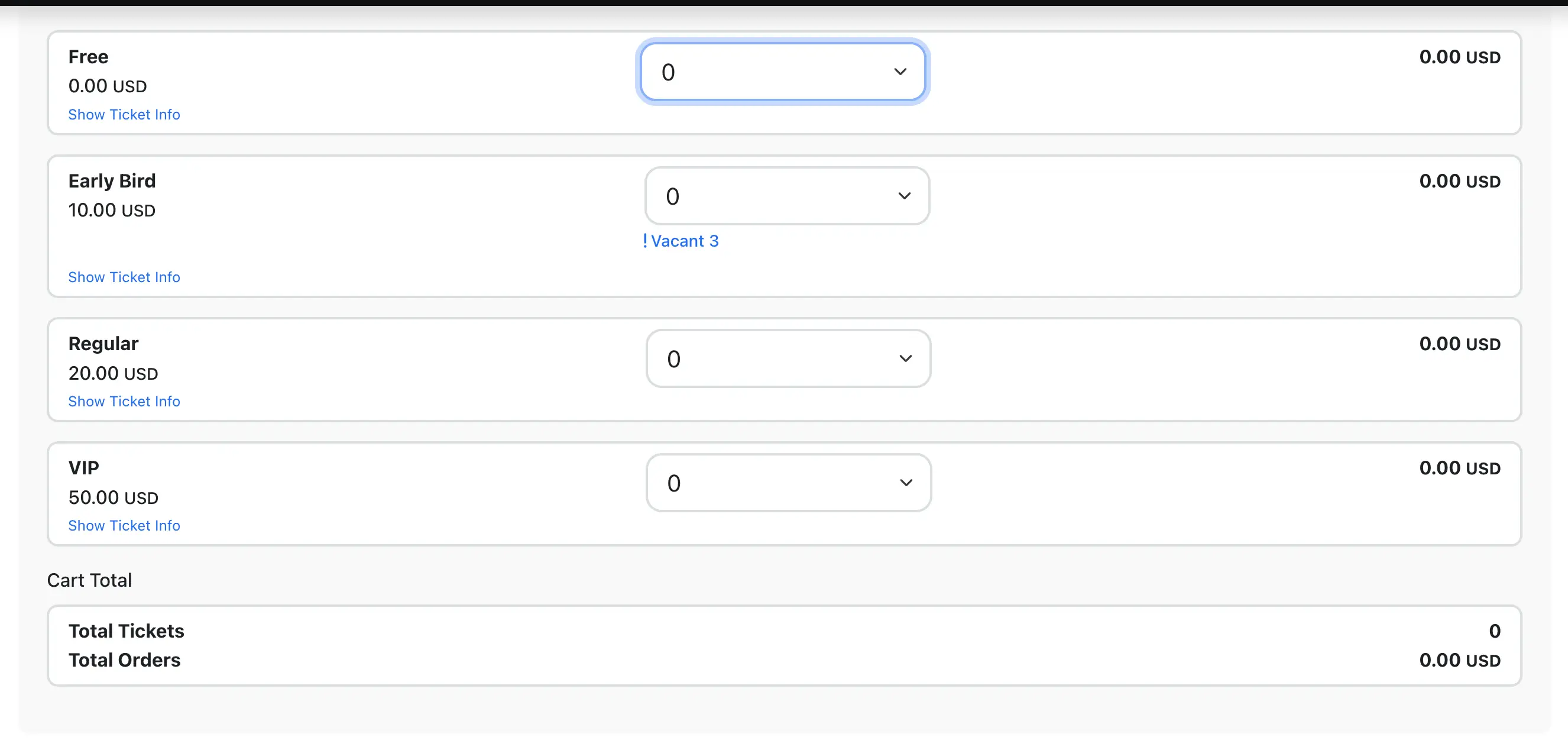 Live Timeslots Availability Vacant Seats Per Ticket