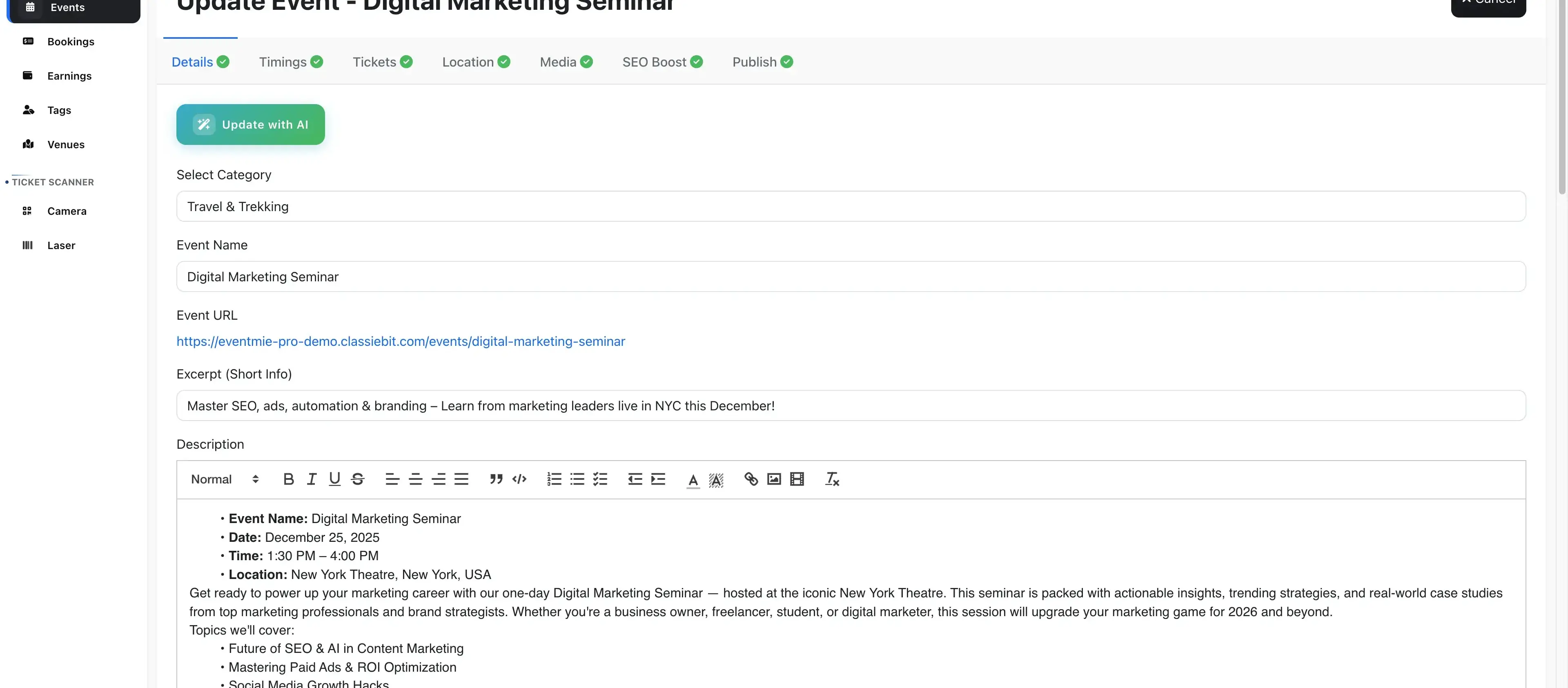 Event Detail Form Event Detail Form